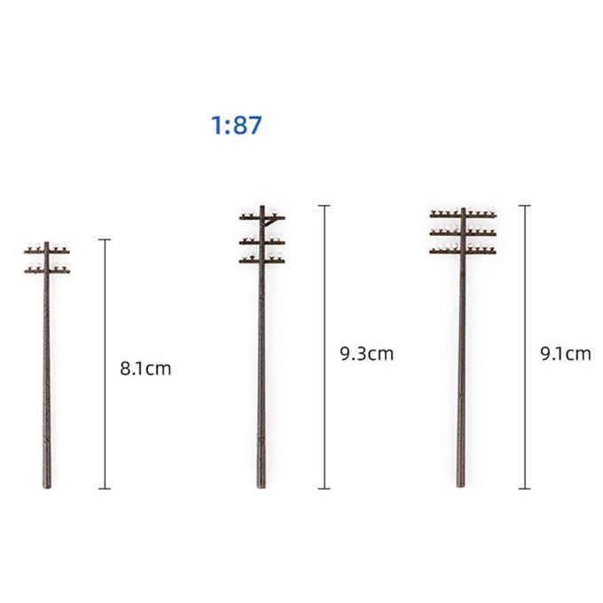 10PCS 1:87 Mini Electric Line Pole For Train Railways LANDSCAPE LAYOUT