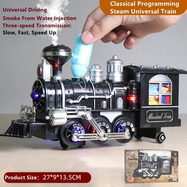 Puzzle Teaching Simulation RC Train 80CM Body 206CM TraWater Smoking Programming DIY Classical STEAM Remote Control Train