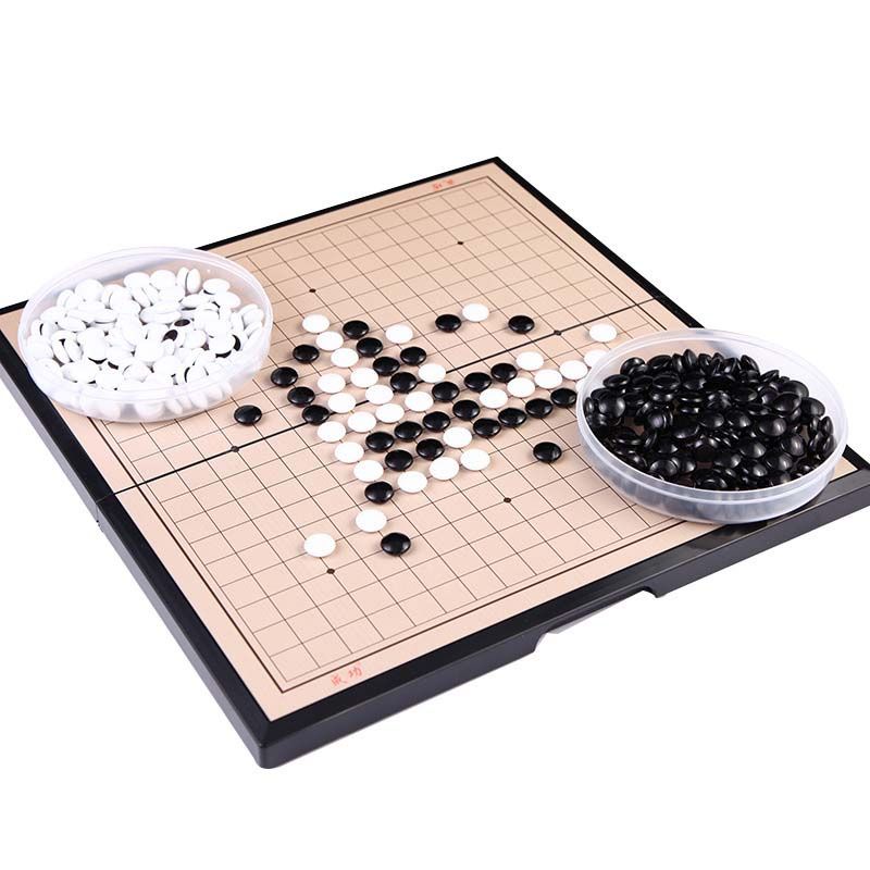 19*19 Line Magnetic Go Game Foldable Weiqi Acrylic Black  Chessman Chess Set For Children Puzzle Chess Board Game Toys Gift