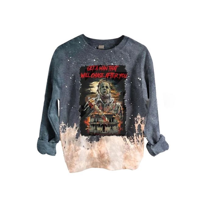 Sweatshirt Long Sleeve Multi-Color Printed Short Round A Poster XXL