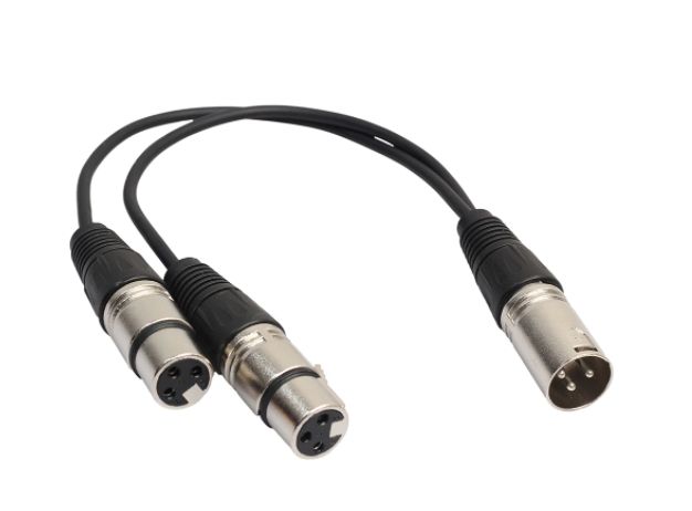 Male XLR Mic Combiner Balanced For Lopping Mixer To Amplifier 2M