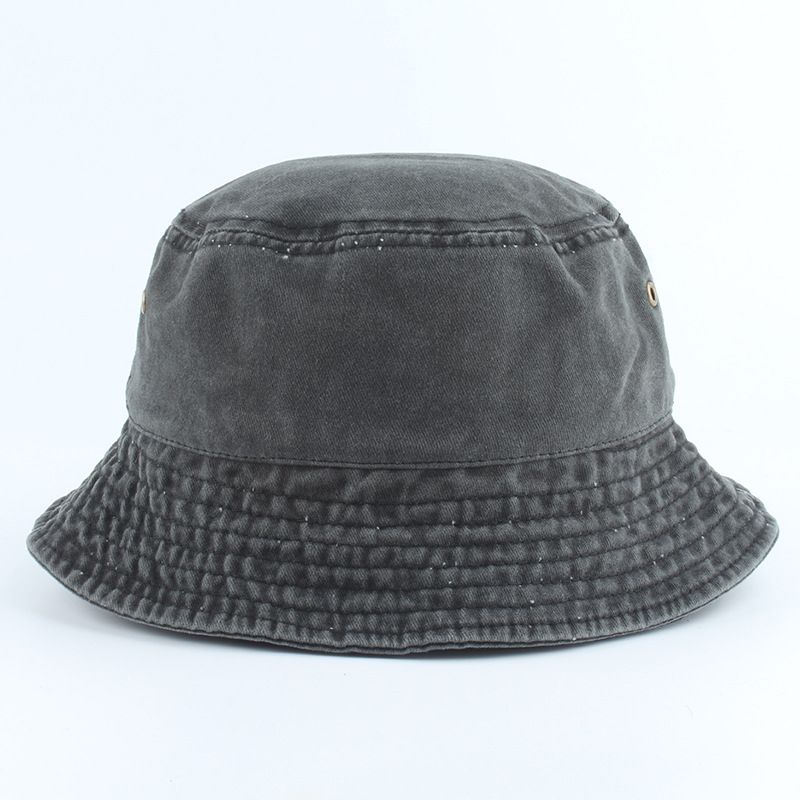 Harajuku Washed Denim Cotton Bucket Hats Designer UniStreetwear Fisherman Hats For Women Hip Hop-Dark Grey