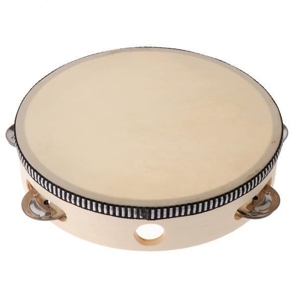2x 8inch Musical Drum Round Percussion With For Party KTV