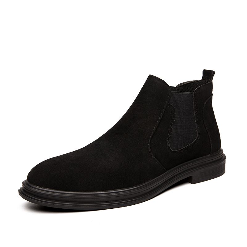 Leather Boots Men Chelsea Boots Suede Leather Shoes Vintage Classic Male Casual Motorcycle Boot