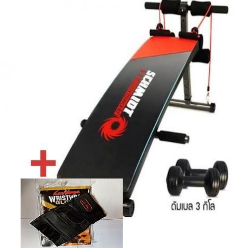Sit-Up Bench Without Resistence Rope Plus Gym Glove And Dumbell