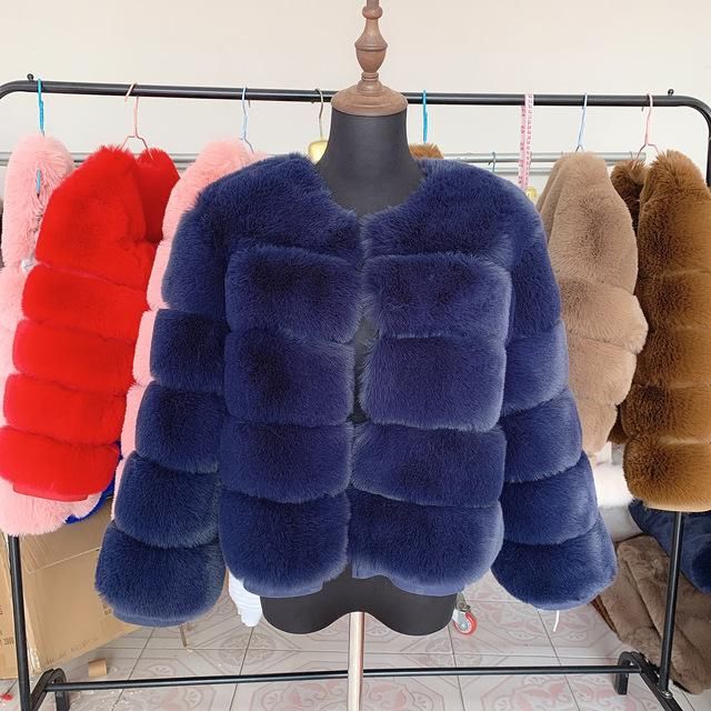 Haining Fur Autumn and Winter New Warm Casual Splice Women's Faux Fox Fur Coat Women's Clothing