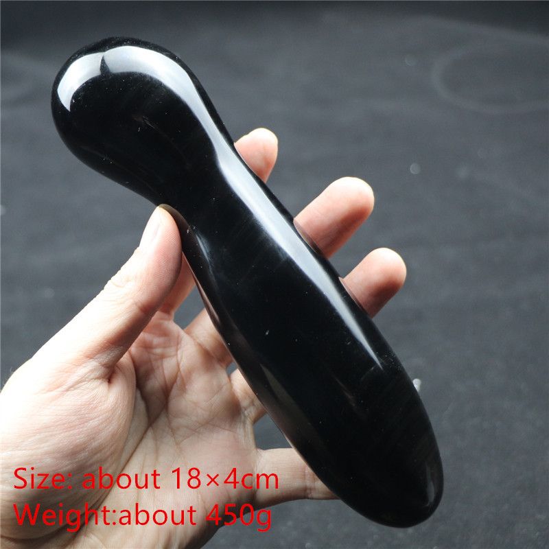 Large 18cm Natural Quartz Crystal Massage Wand Obsidian Healing Crystal Stone Yoni Wand As Women