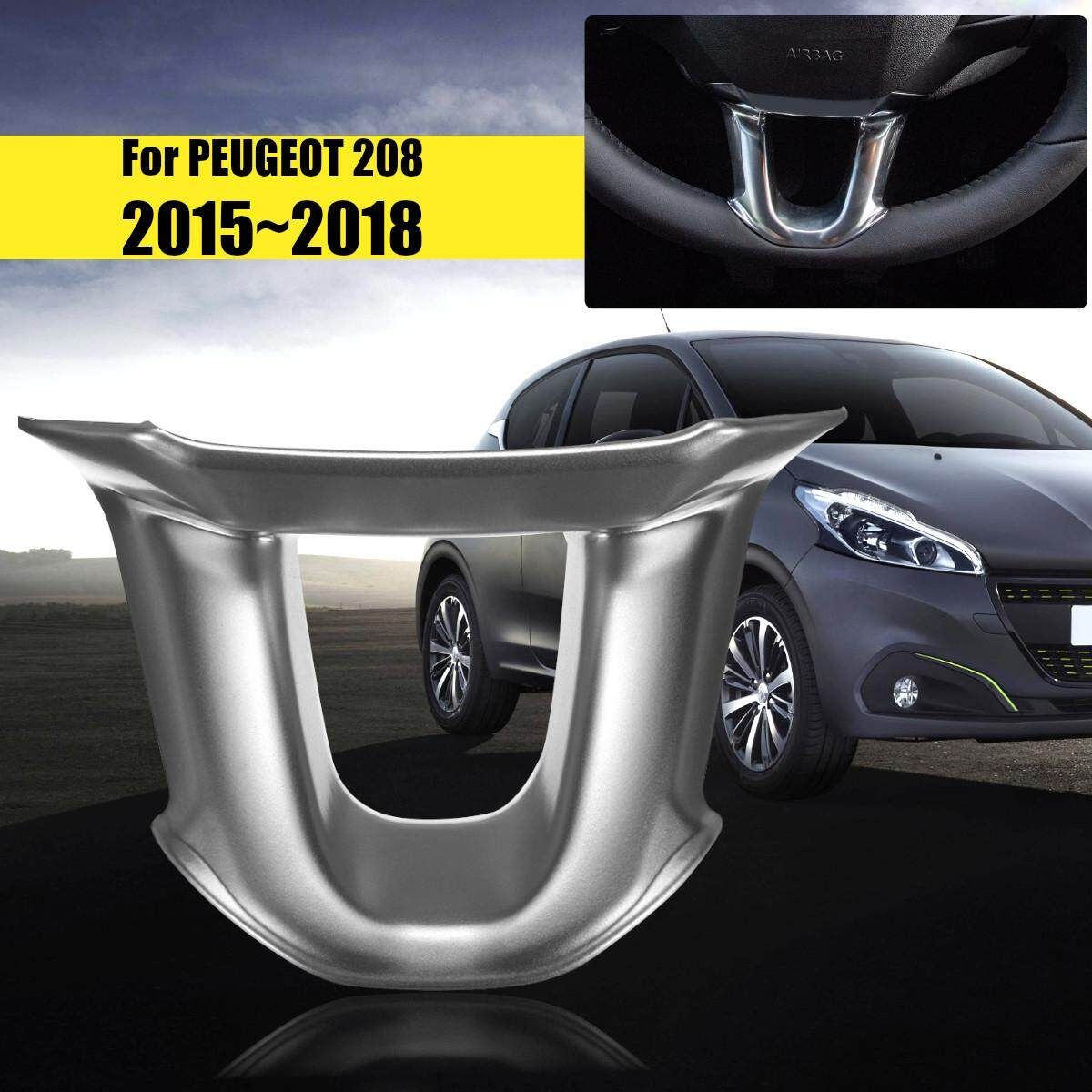 ABS Chrome For PEUGEOT 208 2015 2016 2017 2018 Steering Wheel Decorative Cap Sticker Trim