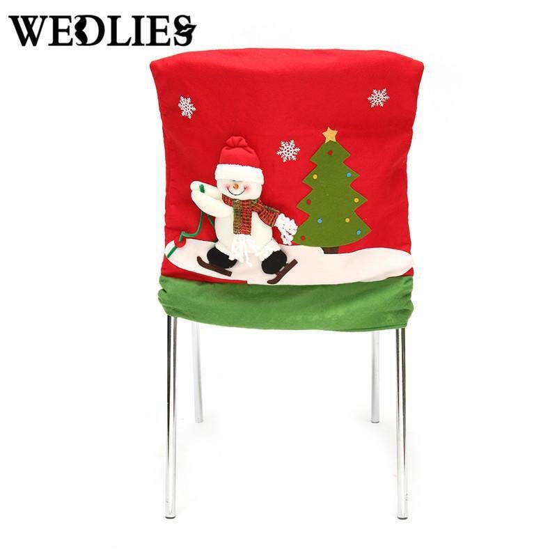 3D Christmas Chair Covers Dinner Table Santa Snowman Party Decoration Ornaments