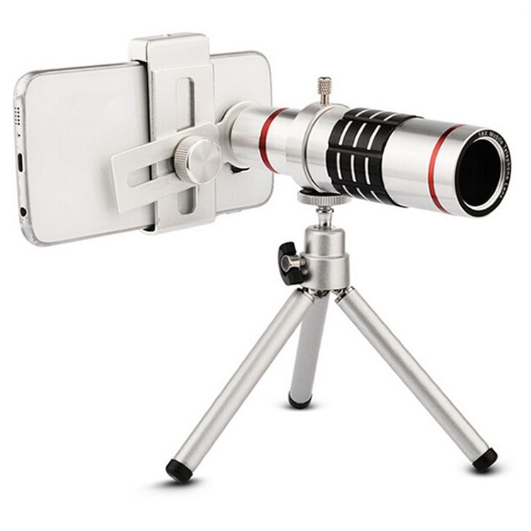 Outdoor Telescope Mobile Phone Accessories Shooting Telephoto Lens With Universal Metal Clip 18X
