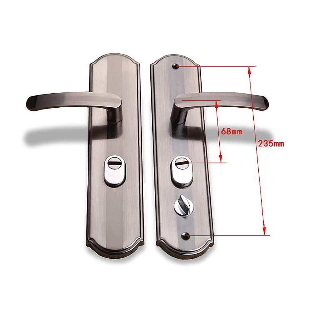 Silver-Aluminium Alloy Door Handle Universal Security Door Handle Pair Lock Thickened Panel Handle Door Lock  Household Hardware