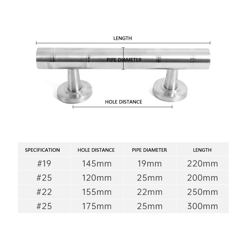 Double Ring Handle-Modern Aluminum Alloy  Door Pulls Stainless Steel Sliding GlDoor Knob Bathroom Handle And Hardware Accessories