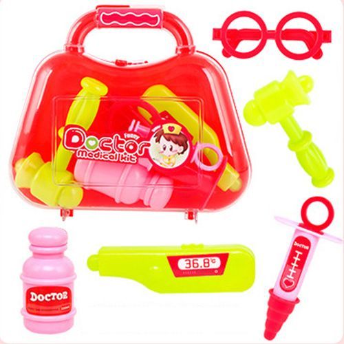 Kids Children Doctor Nurse Toys Box Role Play Pretend Toy Set Case Gift Red