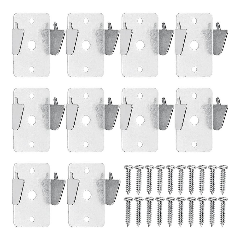 10Pcs Metal Curtain Rods Brackets - Sturdy Curtain Rod Holders with Screws Double Curtain Rod Support Hooks