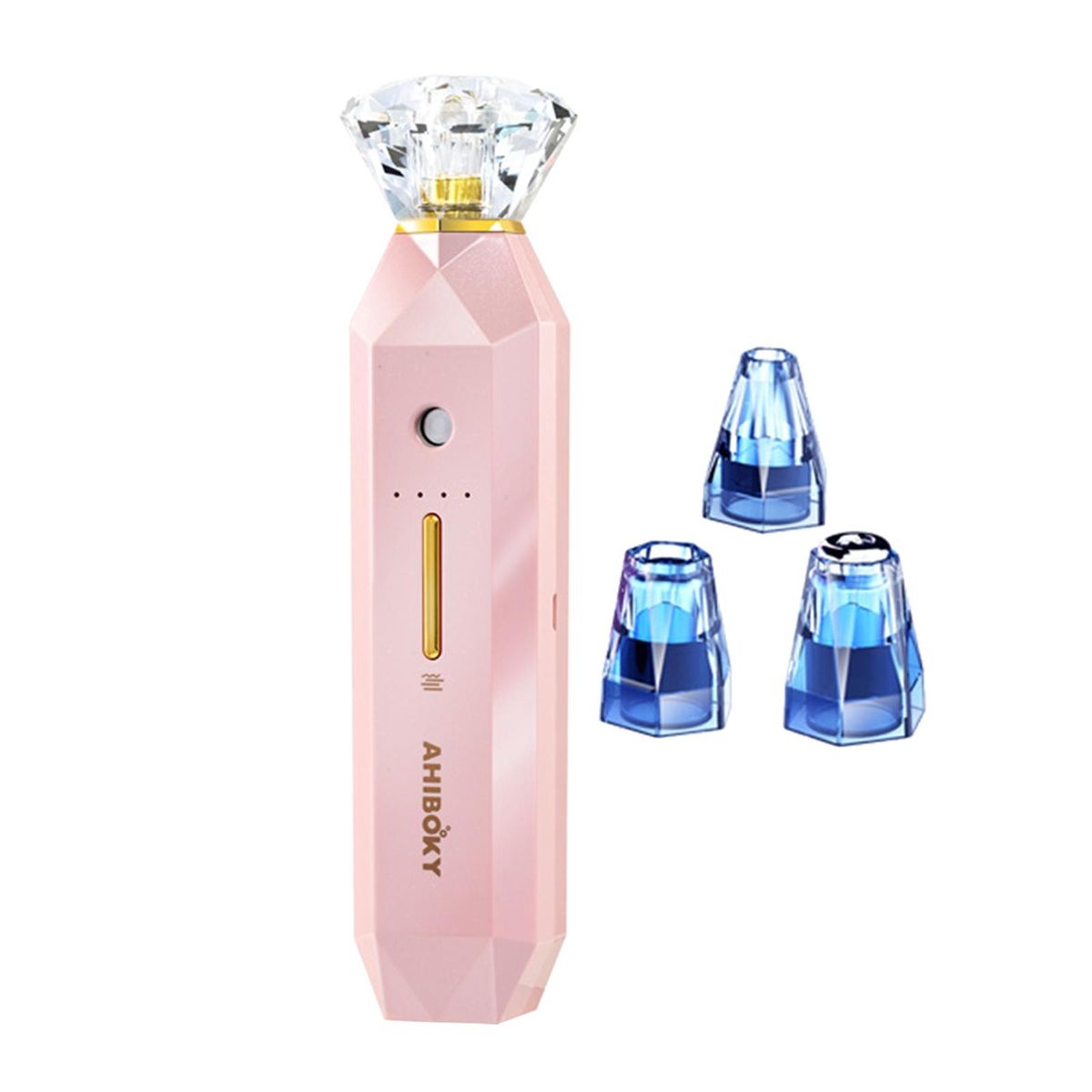 Remover Pore Vacuum Face Cleaning Tool 3 Suction Heads Pink