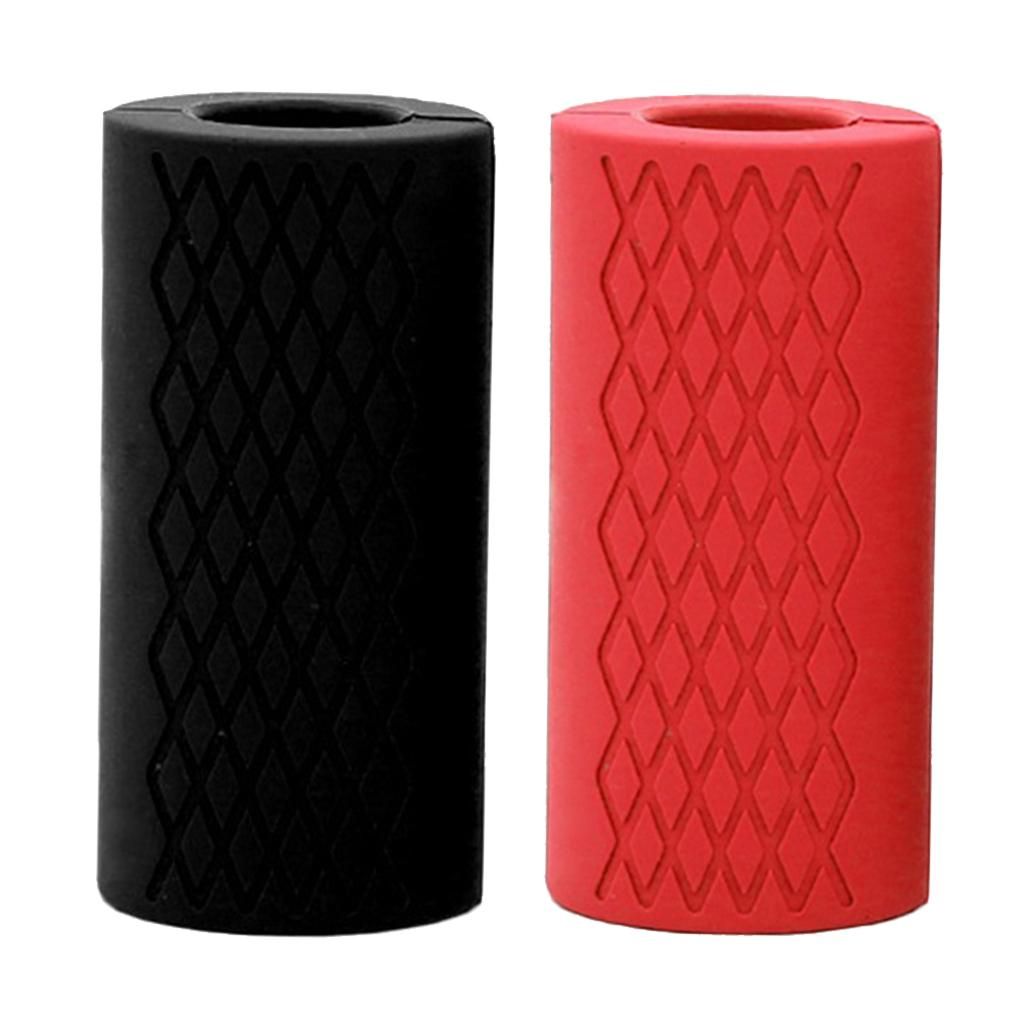 2 Thick  Barbell Grips Gym Arm Wrap Bar Dumbbell Grips Hand Bar
