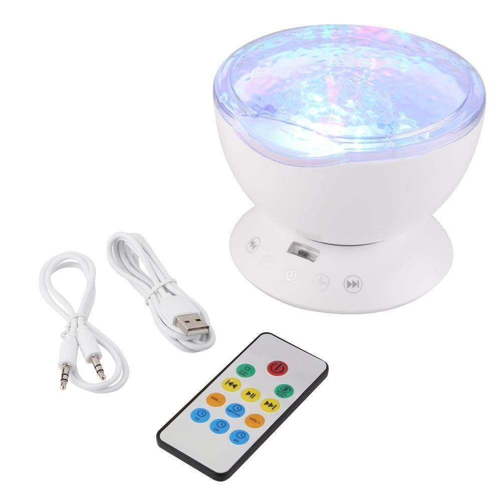 Ocean Wave Starry Sky Aurora LED Night Light Projector Luminaria Novelty Lamp USB Lamp Nightlight Illusion For Baby Children Atmostphere Light White (white)