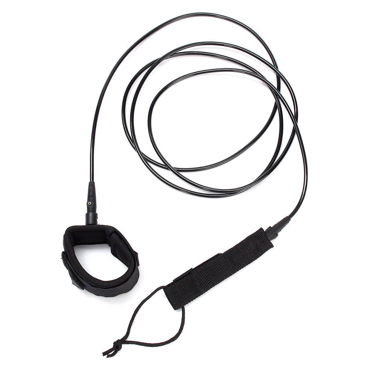 TPU 5.5mm 9ft Surfboard Leash Surfing Board Leash String Leg Rope Cord W/ Neoprene Ankle Cuff + Swivel Joints