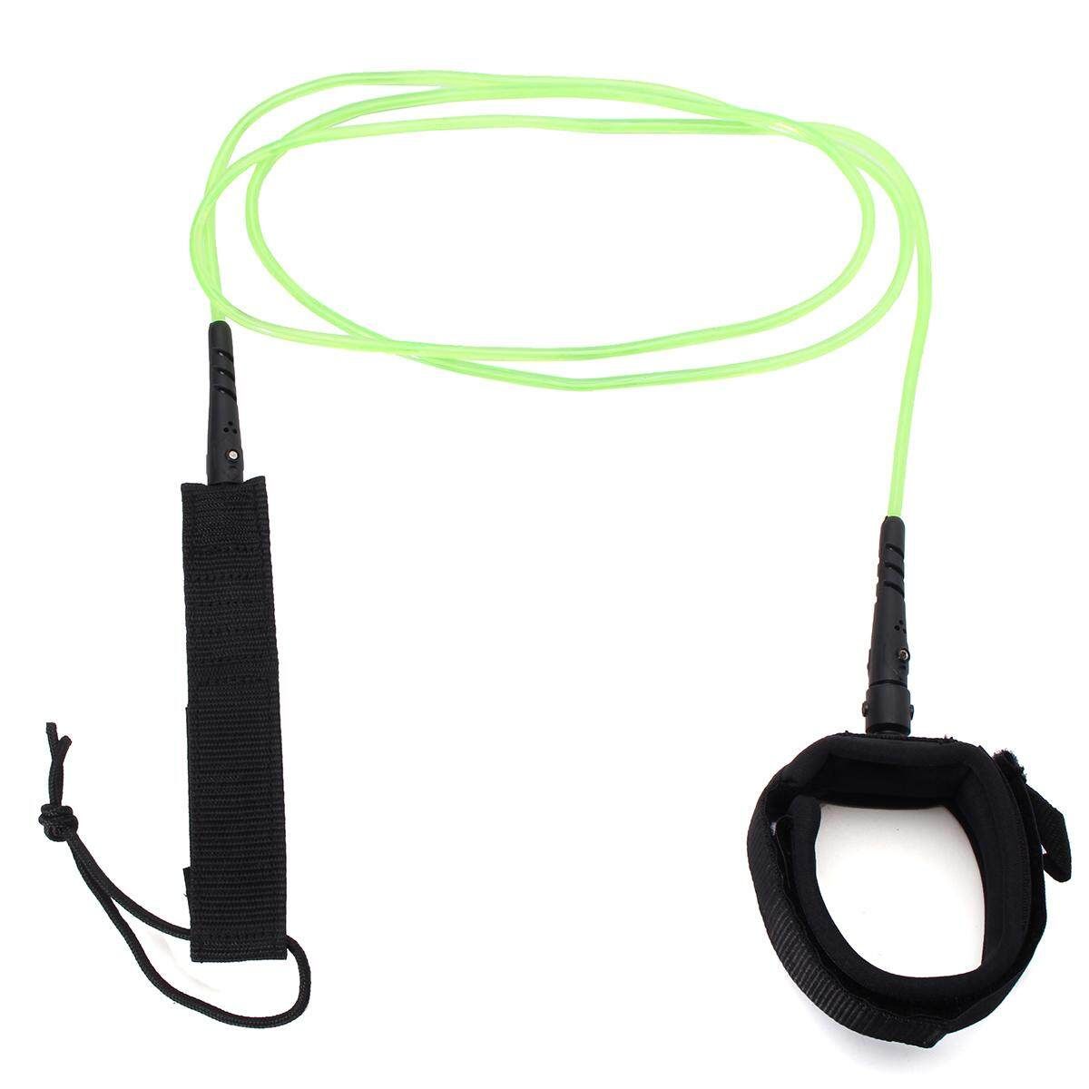 TPU 6FT 5.5mm Longboard Surfing Leash Surfboard Foot Leg Rope String Cord Swivel White Core Green