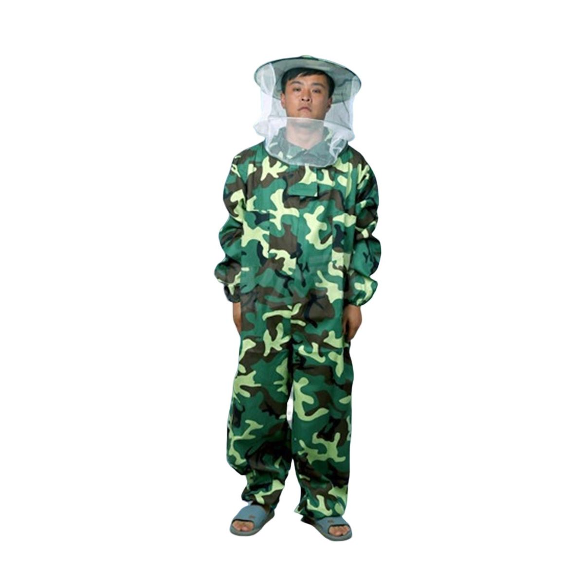 Anti Bee Jacket Round Cap Beekeeping Jumpsuit Green