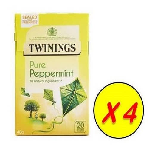 Twining Pure Peppermint - 4 Packs Of 20 Teabags Each