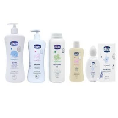 Chicco Baby Essentials - 5 Pack Set - Lotion, Oil, Bath, Powder & Cologne