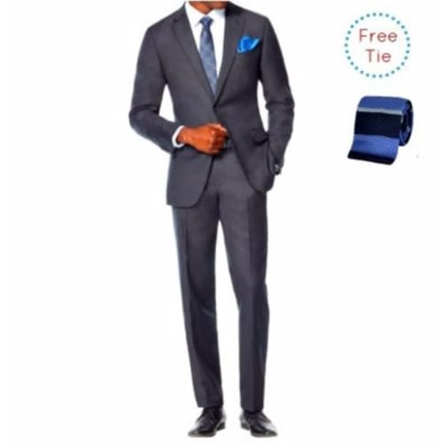 Men's Fitted Suit - Deep Grey