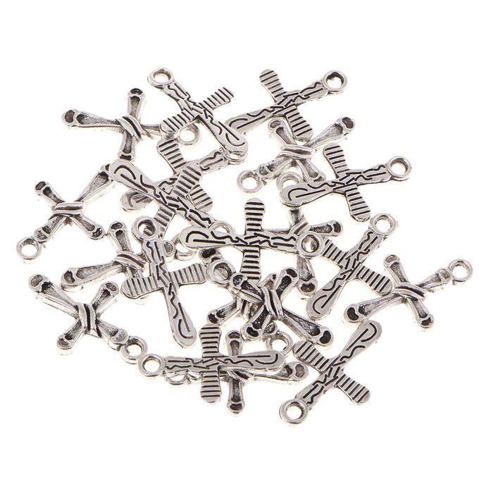 20pcs Stainless Steel Cross Charm Pendants For Jewellery Making