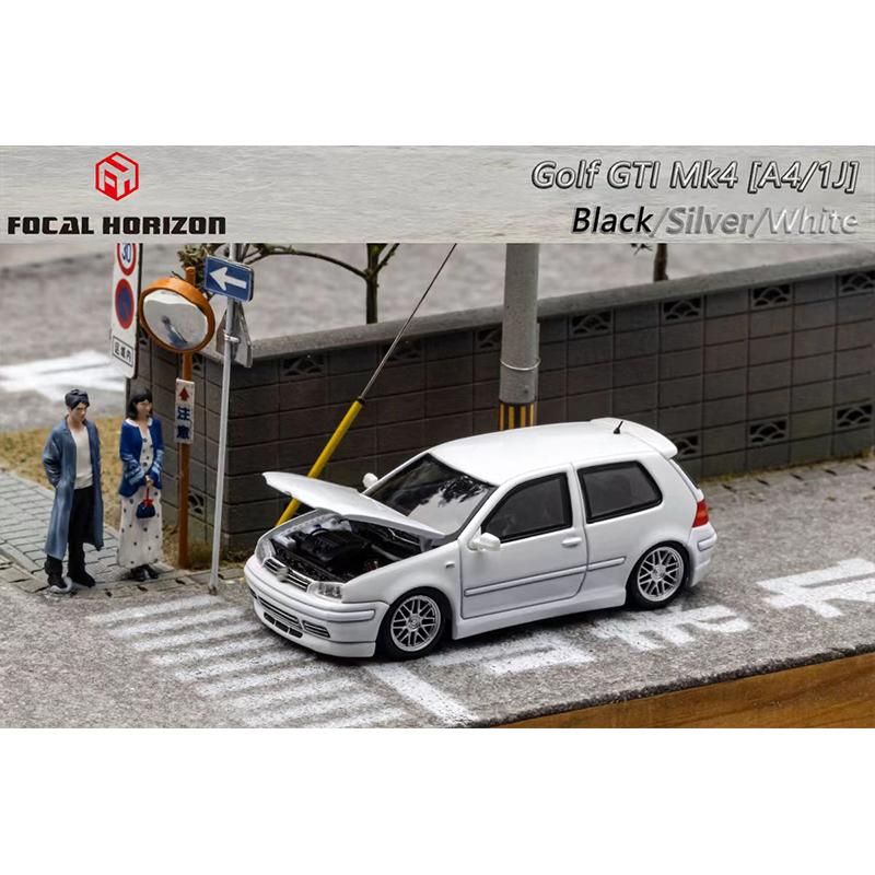Pre FH 1:64 GOLF GTI MK4 Opened Hood Diecast Diorama Car Model Collection Miniature Carros Toys Focal Horizon