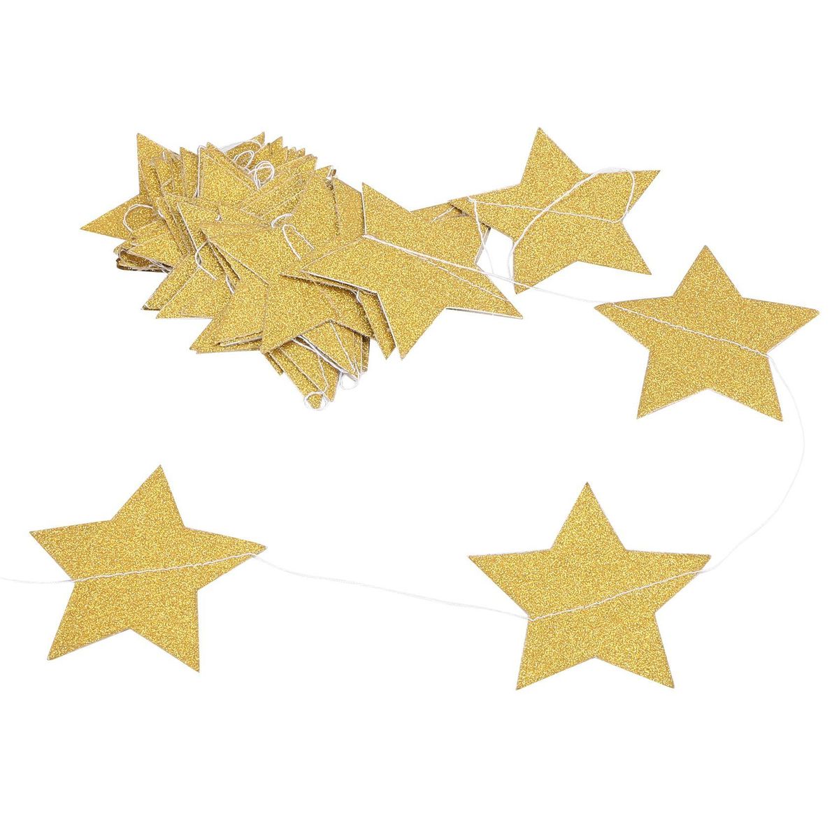52 Feet Reflective Star Paper Star Bunting Banner 2.75