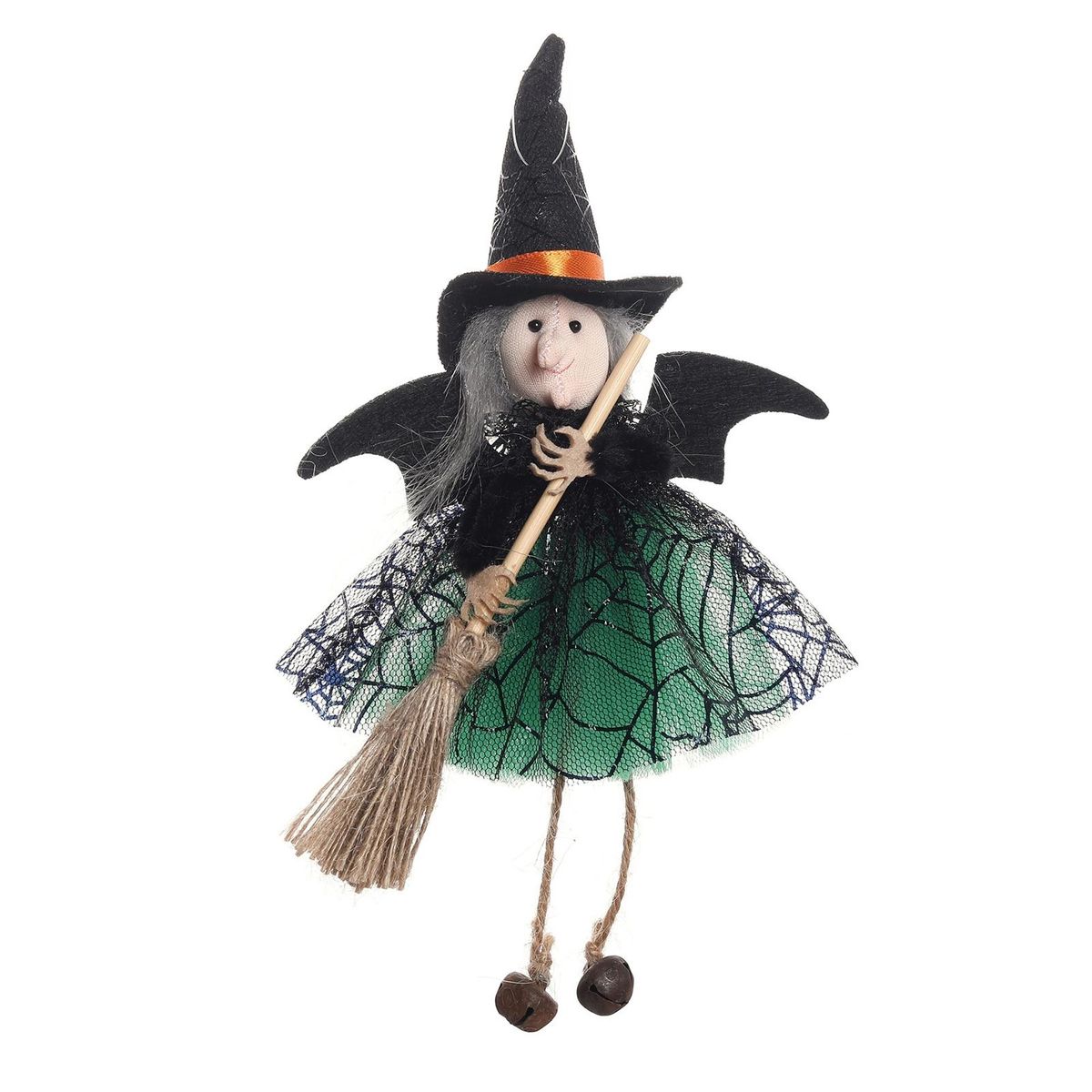 Halloween Party Decoration Witchy Delight Mini Broom for Halloween Green