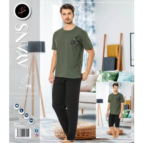 3 Set Pyjamas /lounge Wear - Top, Trouser And Short