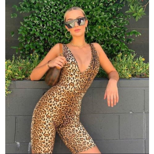 Leopard Print Sleeveless Playsuit