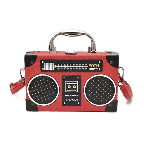 Radio Shaped Female Crossbody Shoulder Bag - Red