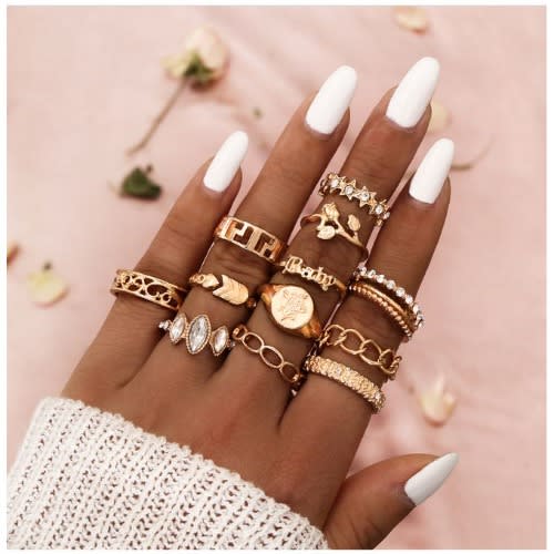 12 Pcs/set Knuckle Ring Set For Ladies