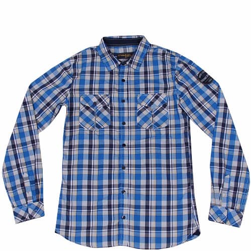 Boys' Blue and Navyblue Checked Shirt