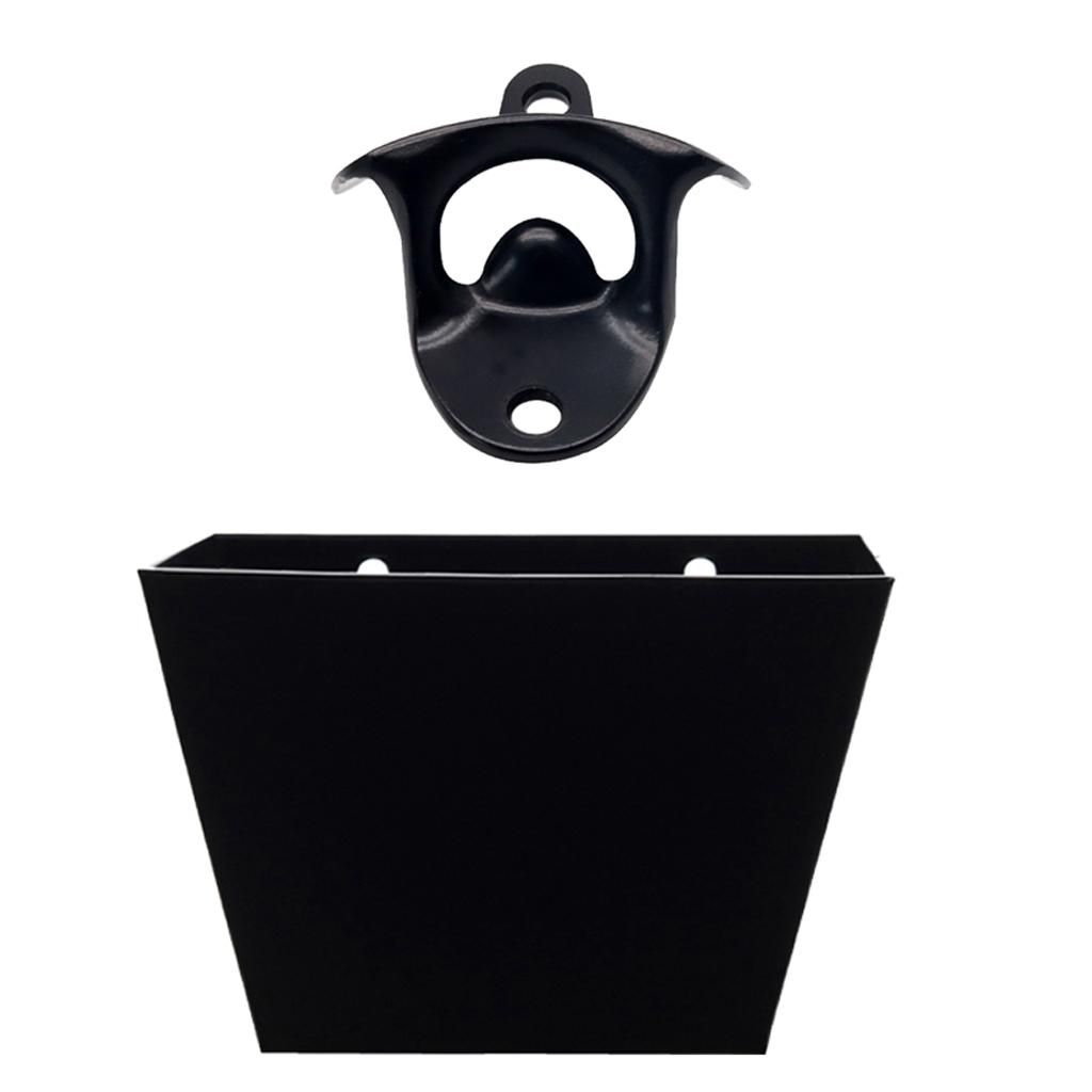 Home Bar  Pub Wall Mounted  Bottle Opener W/ Black Collecting