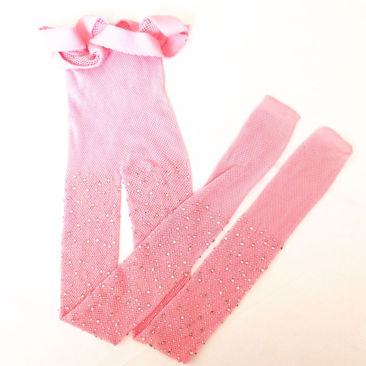 GIRL SHIMMER STUDDED POPSOCKS/PANTYHOSE - PINK