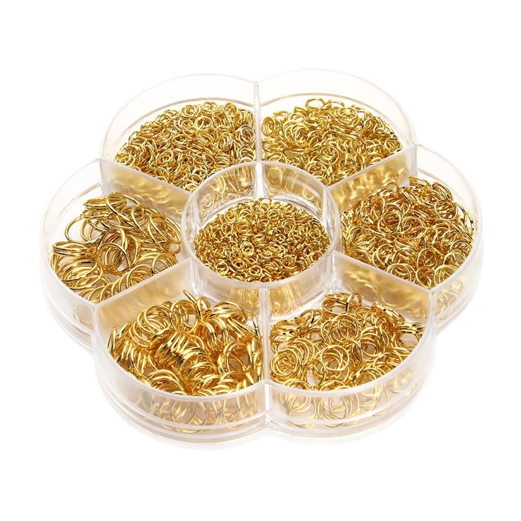 Open Jump Rings 3mm-10mm 1450pc Box Set For Jewelry Making Gold