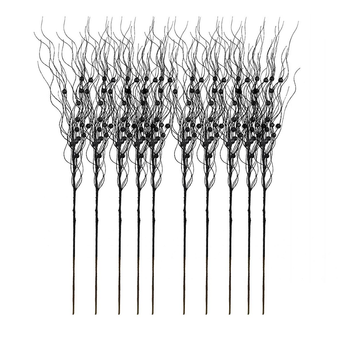 Reusable Halloween Floral Accents 10 Pcs Festive Autumn Berry Stems Black