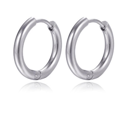 Titanium Men’s Hoop Earrings -Silver