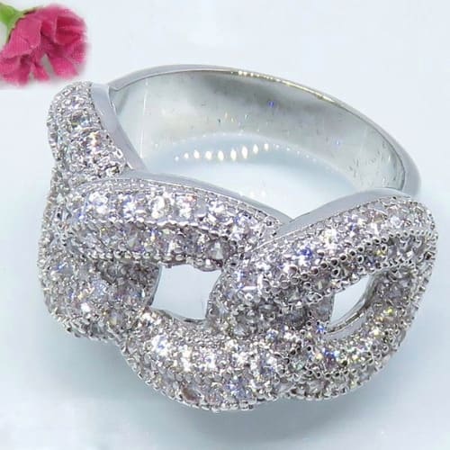 Women's Zircon Ring - Silver
