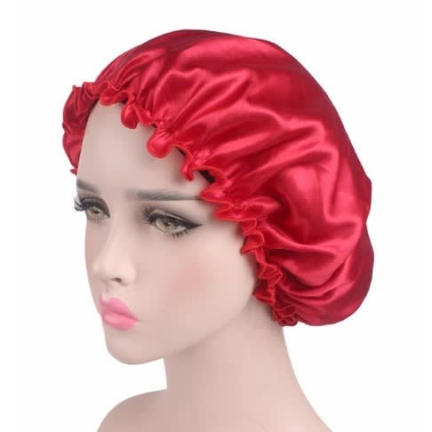 Satin Hair Bonnet For Sleeping - Red