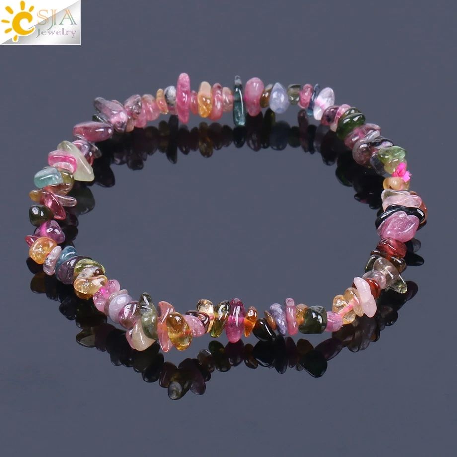 Black Pink Tourmaline Let Colorful Naturaem Stone  Beads Crystal