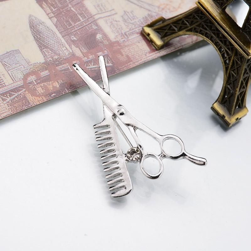 Trend Fashion Accessories Barber Scissors Brooch Brooch Men Brooch Pin Brooches
