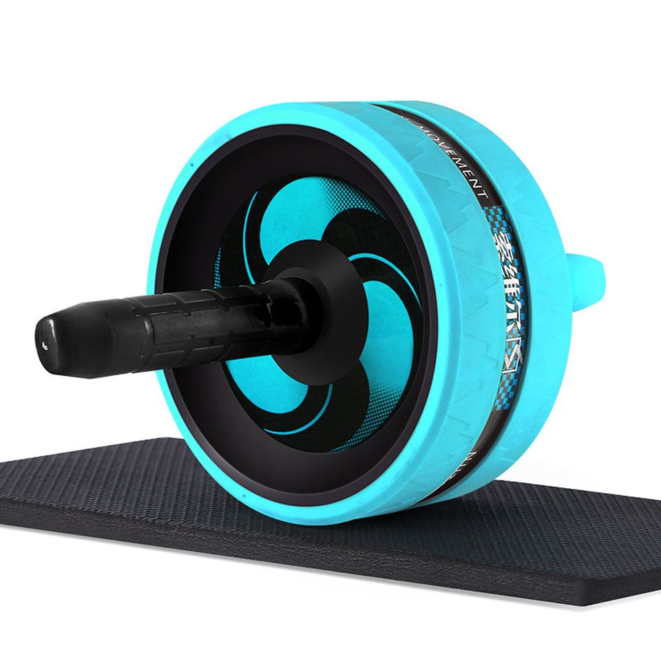 Roller&Jump Rope No Noise Abdominal Wheel Ab Roller With Mat  For Exercise Fitness-Green