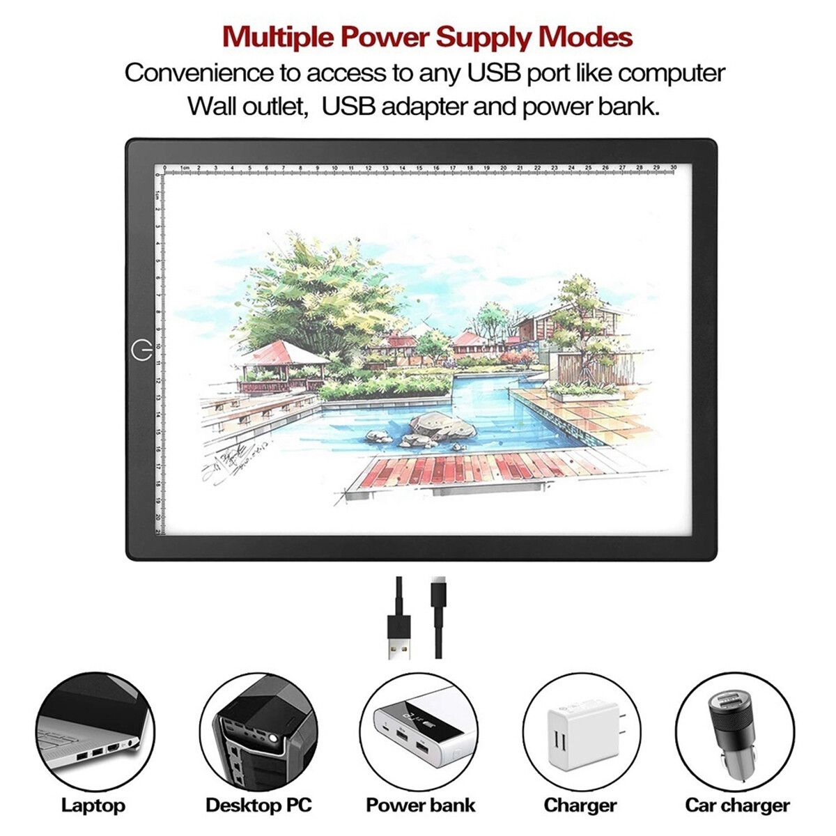 A3 A4 A5 LED Light Box Tracing Drawing Board Art Design Pad Slim Lightbox USB A4