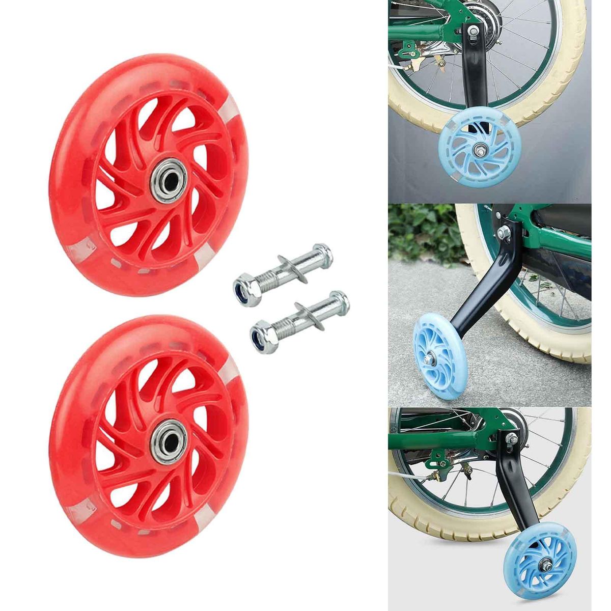 Bike Training Wheels Auxiliary  Stabilizer For Red