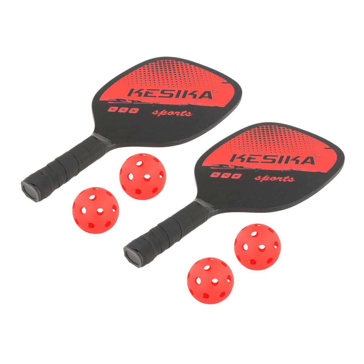 Pickleball Paddles  With Portable   4 Balls Rackets Red