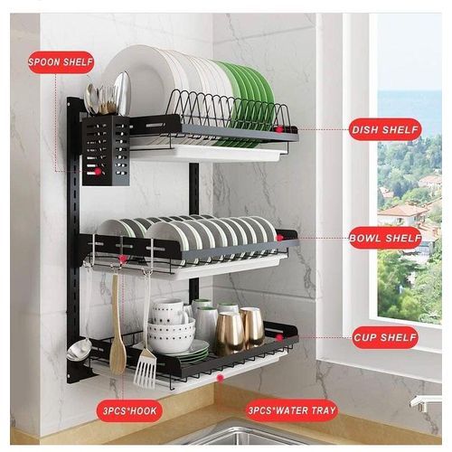 Stainless Steel Over Sink Kitchen Stand Drying Plate Rack